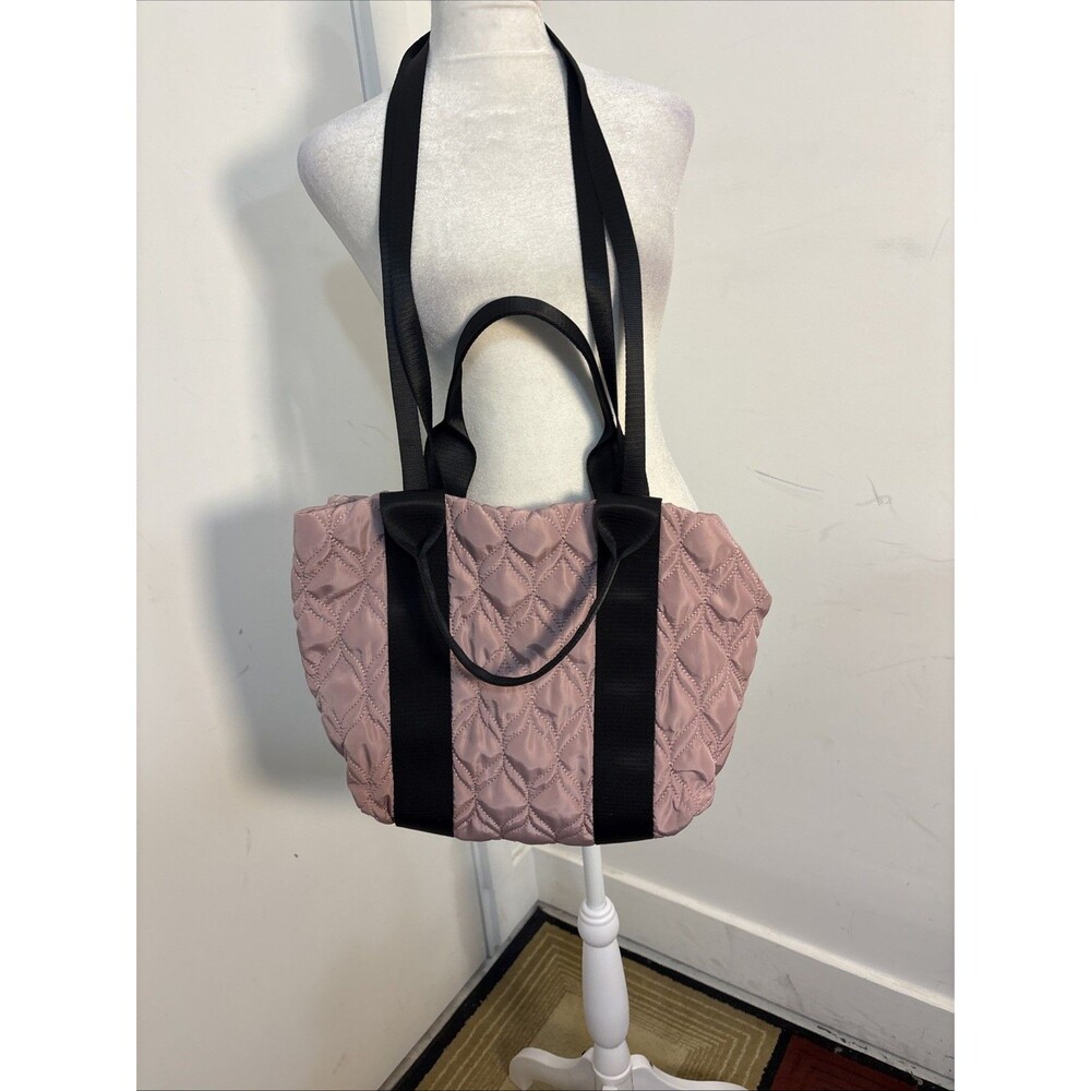 FABLETICS‎ Quilted Pink & Black Tote Bag w/Inner Pocket - 17”x12”x5”